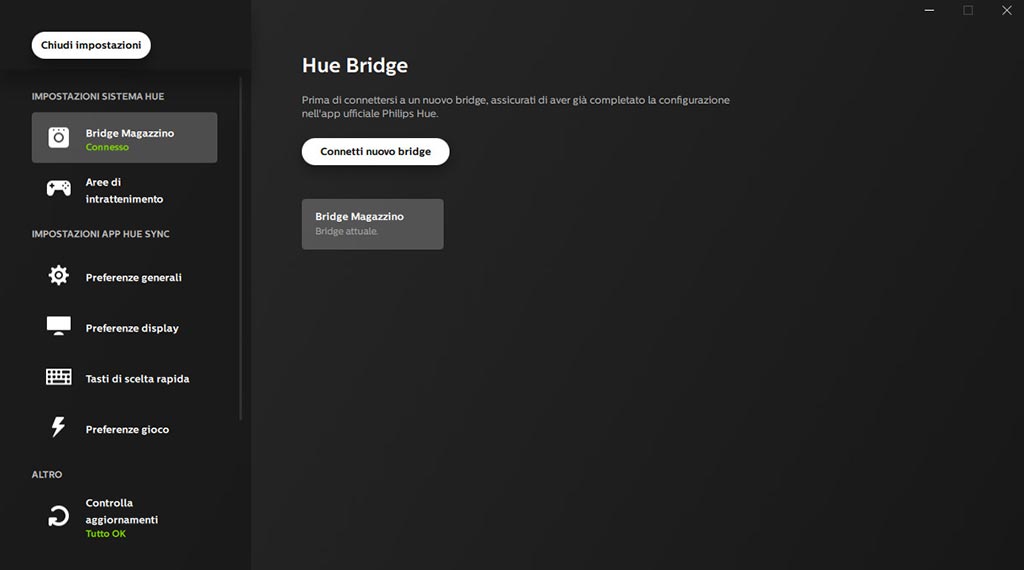 Hue Sync connessione Bridge
