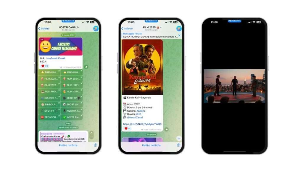 Schermate canale Telegram NostriCanali