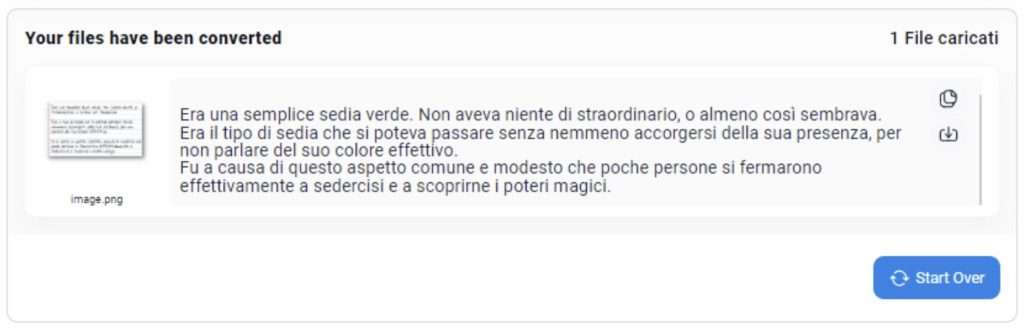 Schermata file convertito Schermata file convertito