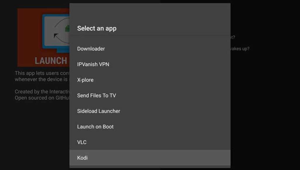 Selezione app per Launch on Boot Selezione app per Launch on Boot