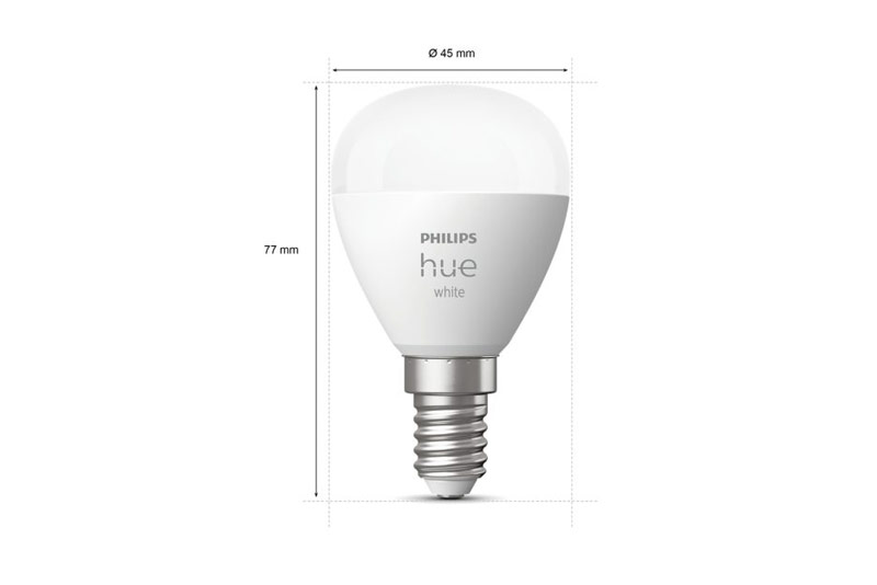 Dimensioni della lampadina E14 di Philips Hue