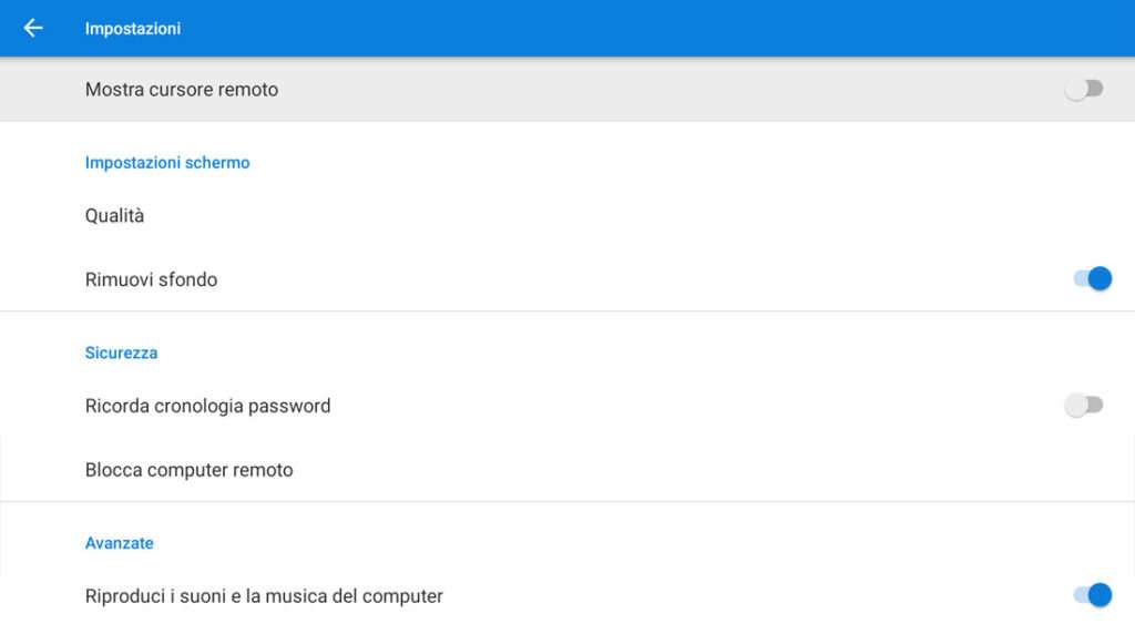 Schermata impostazioni TeamViewer su Firestick