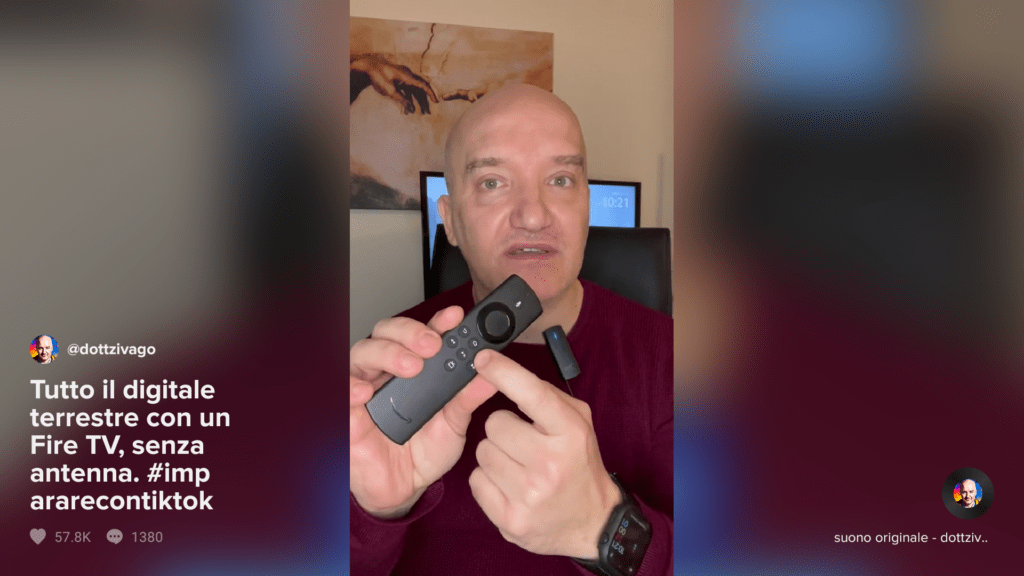 Pagina video su app TikTok Fire TV Pagina video su app TikTok Fire TV