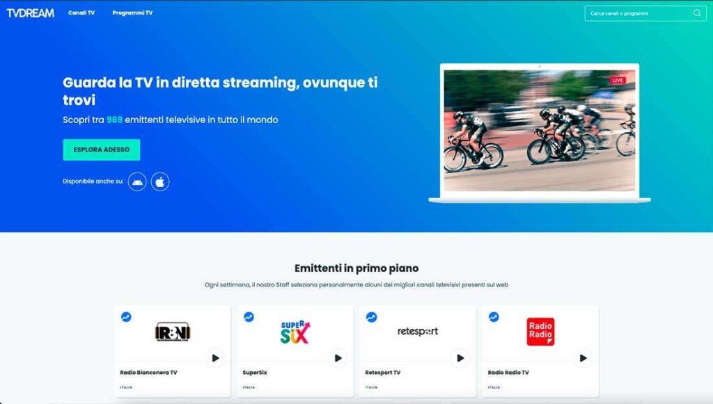 TVdream dirette TV gratis