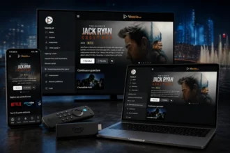 Procedura di aggiunta manuale delle sorgenti nell'app Veezie.st su smartphone Android e Fire TV Stick.