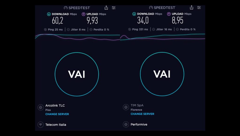 Banda limitata con ProtonVPN Free.