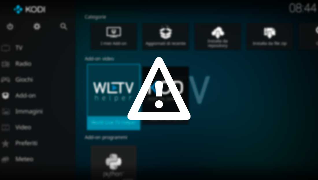 Risolvere gli error log su WLTV di Kodi