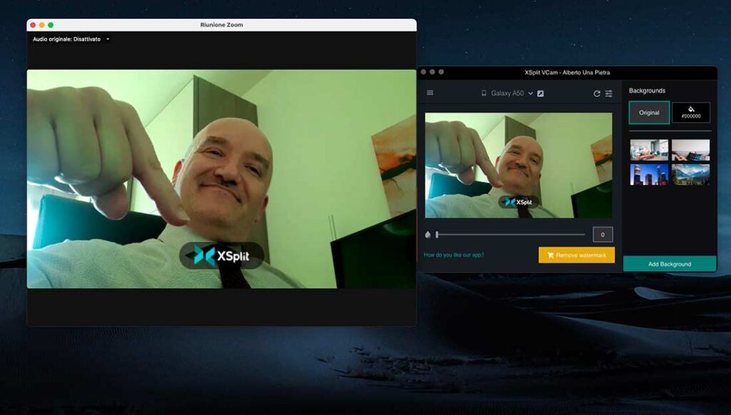 XSplit VCam su Zoom